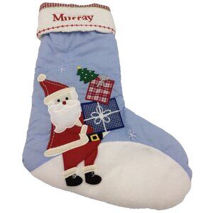 Pottery Barn Kids Murray Santa Gifts Christmas Tree Quilted Holiday Stocking